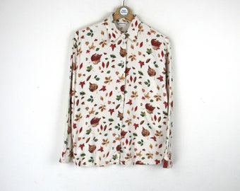 Vintage Women&#39;s Long Sleeve Shirt 90s - Size M