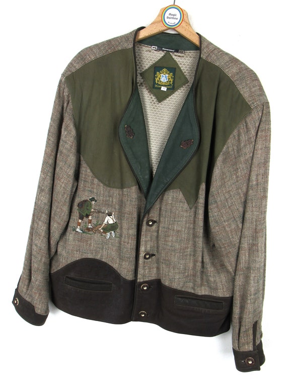 Vintage Leather Tyrolean Jacket 70s-80s状態…b