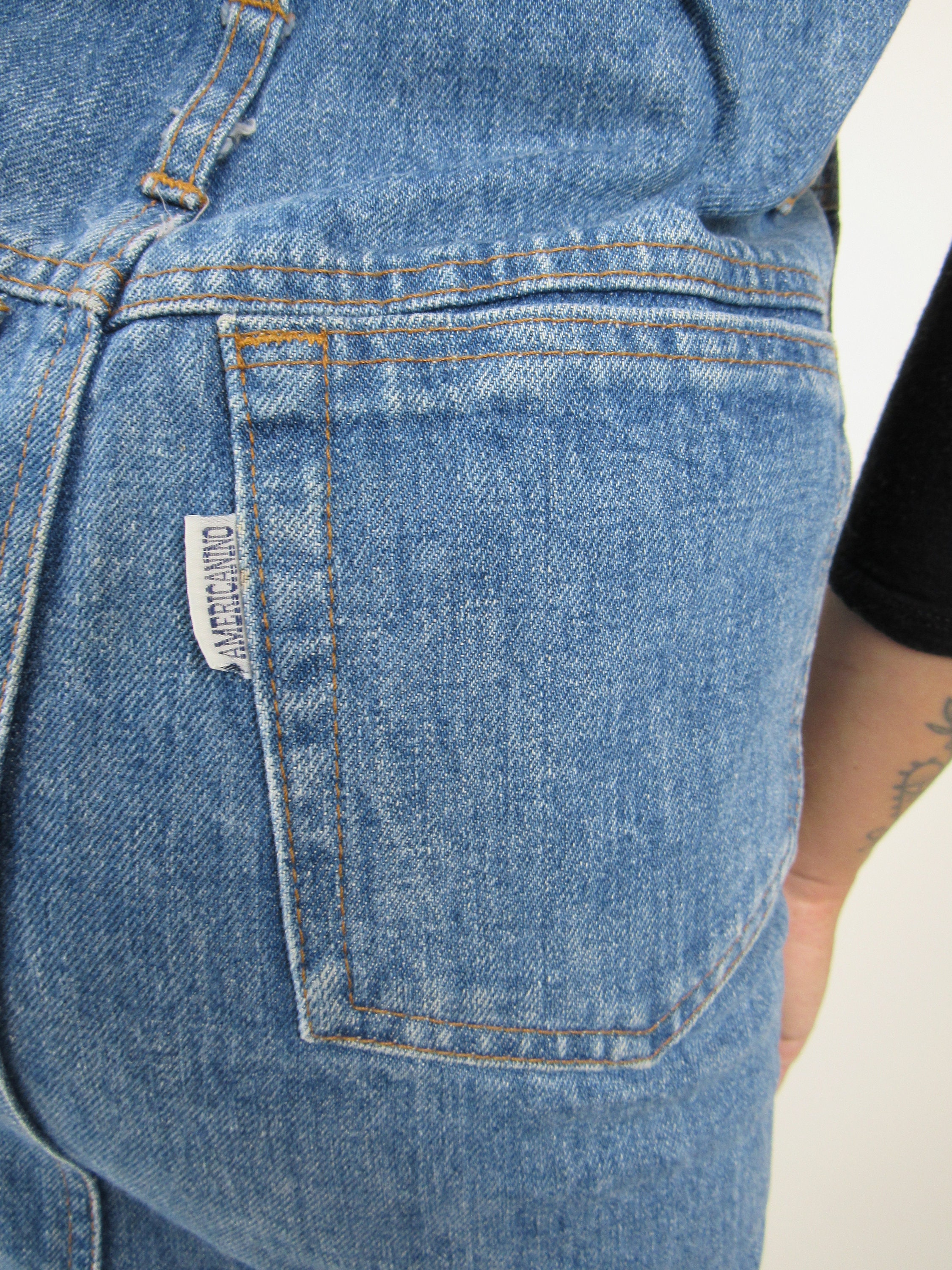 Americanino Vintage 90s Denim Jeans Skirt Dungarees Size XS Etsy