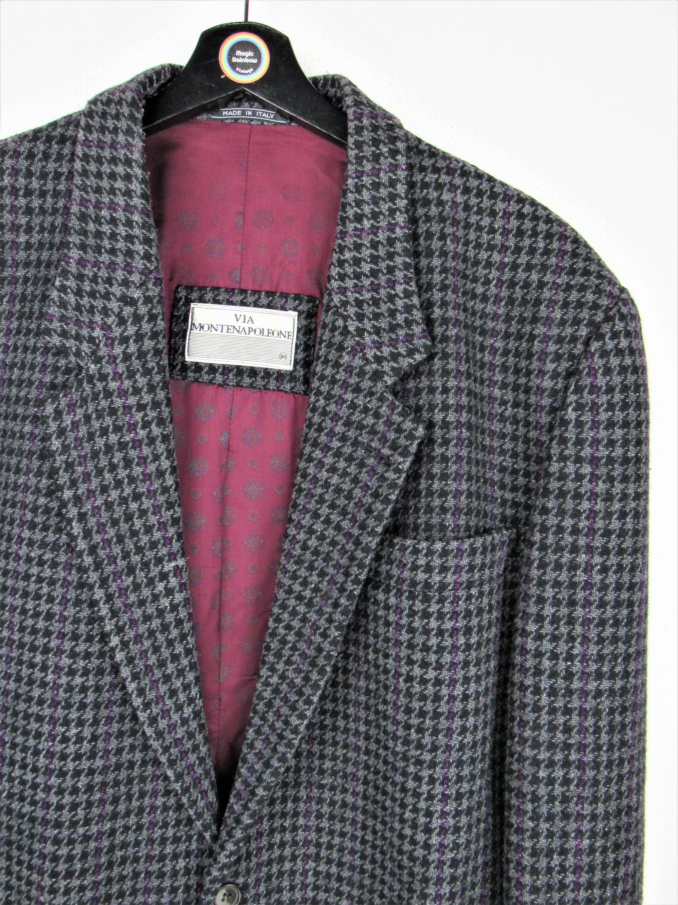 Kleding Gender-neutrale kleding volwassenen Blazers unisex jas gemaakt in Frankrijk vintage van de jaren '70 Grijze Blazer De Fursac in wol 