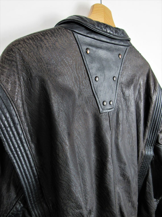 Antonio's Jewelry Leather Baseball Jacket for Men Black / XL