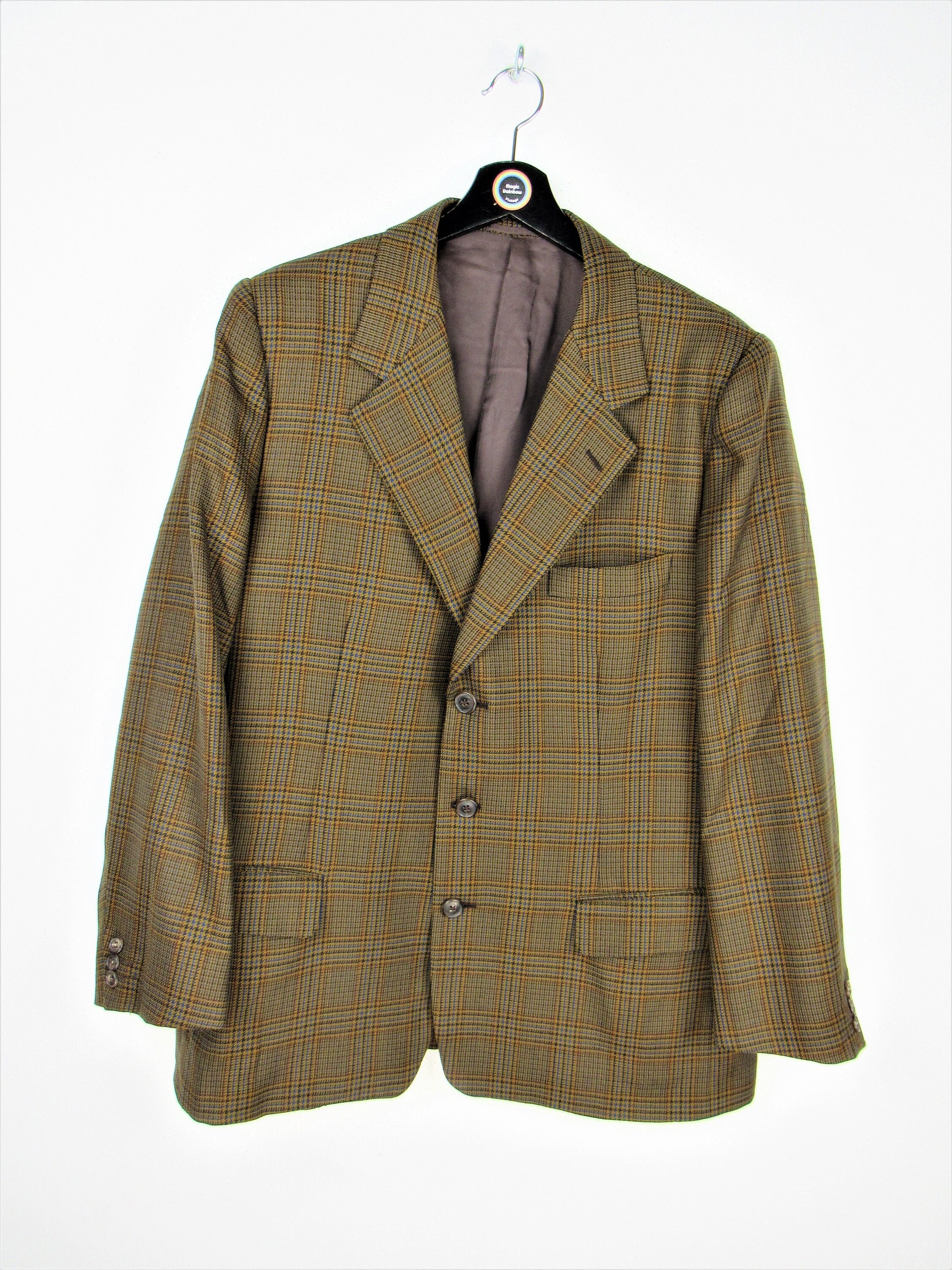ジャケット・アウター 90s New World Order Double Tweed Jacket Vtg 90s 46L Red Brown Herringbone Tweed 2 Btn Blazer Suit
