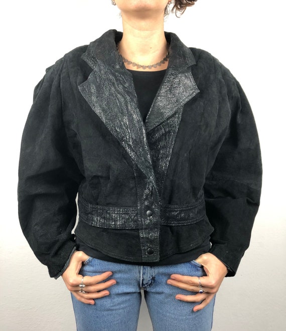 80s style leather jacket