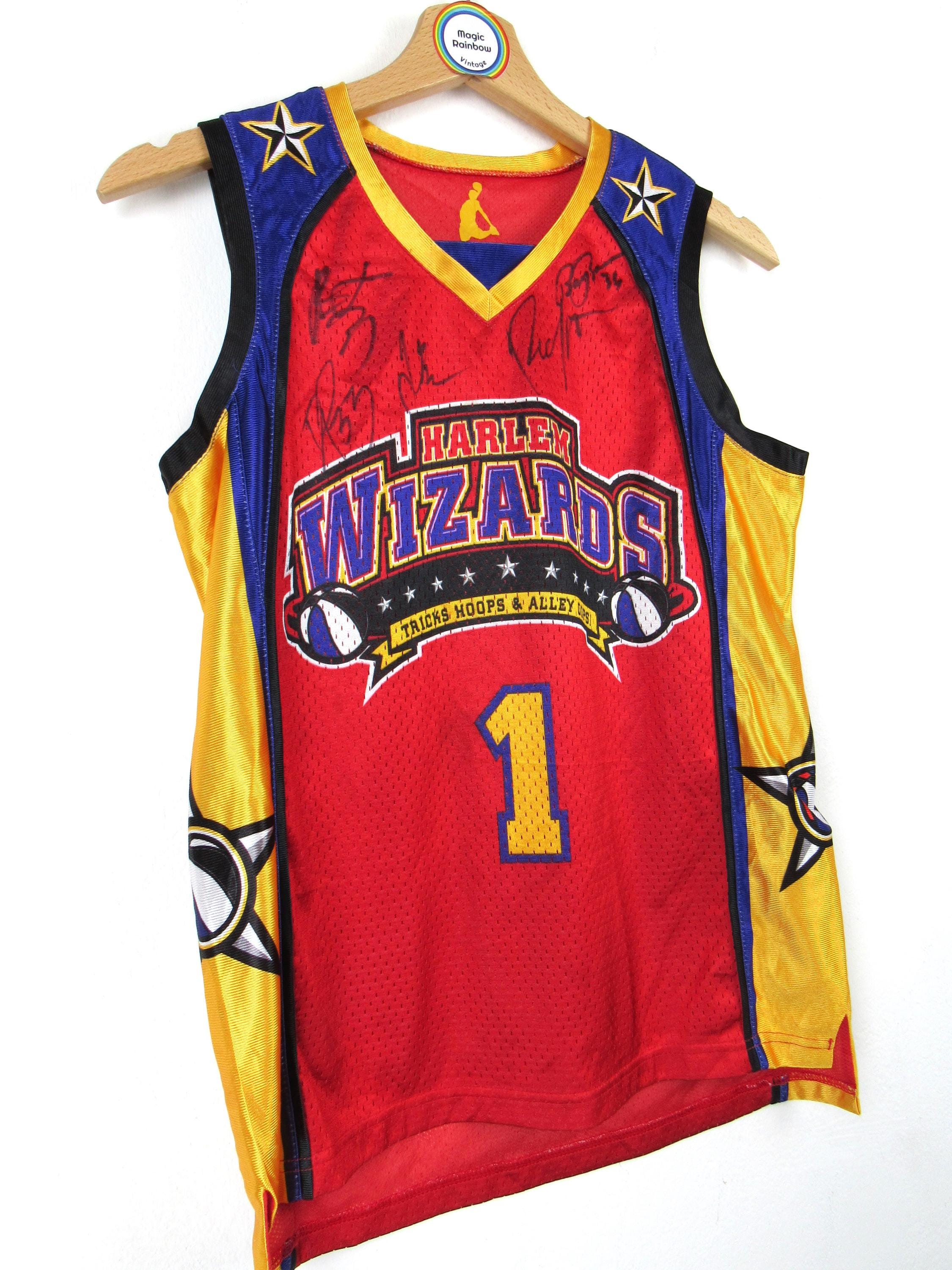 Vintage 90's NBA Harlem Wizards USA Signed Jersey - Size S Vintage 90's NBA Harlem Wizards USA Signed Jersey - Size S