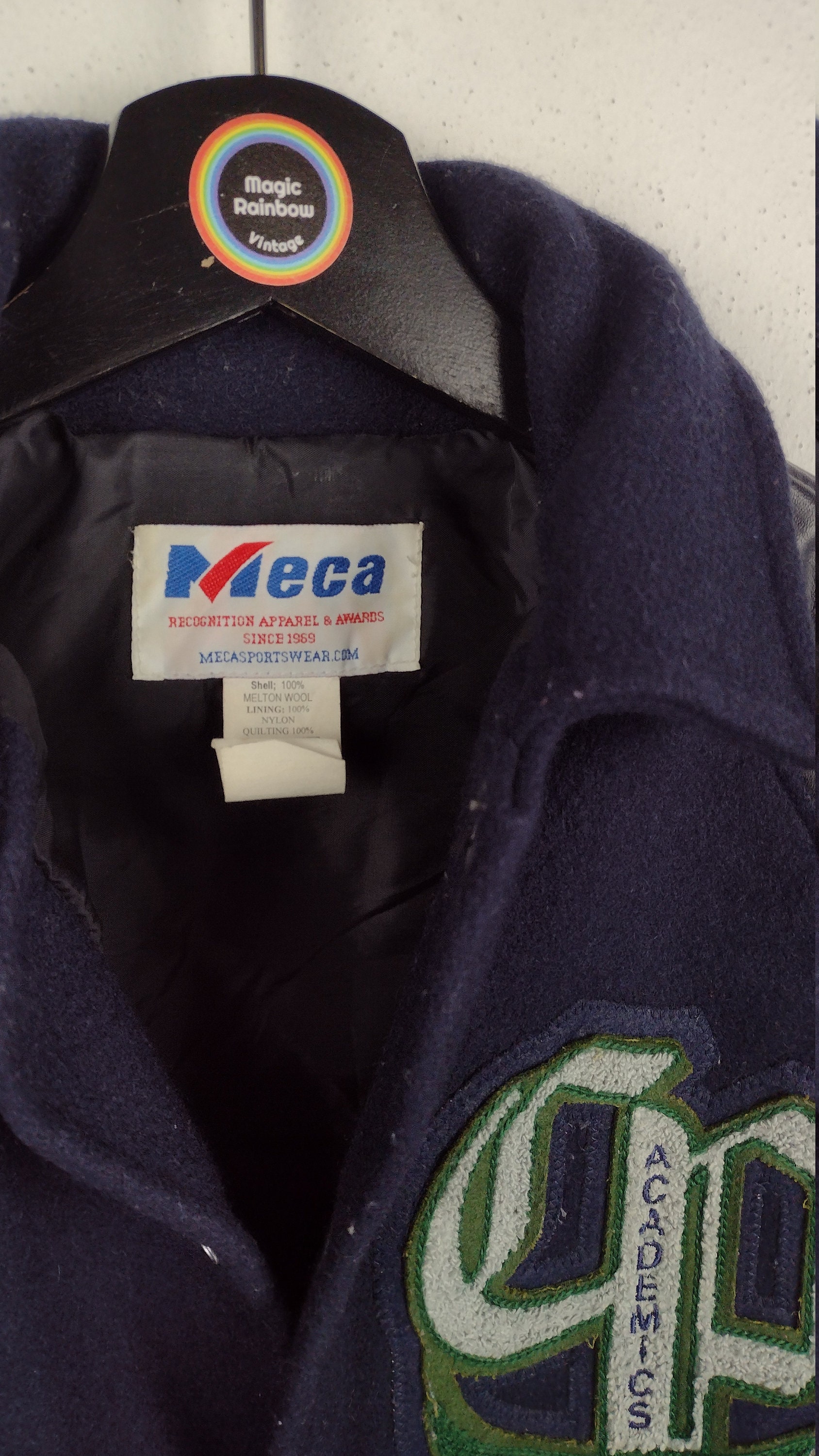 Veste Teddy Varsity Vintage Hockey USA Années 80/90 - Taille M Rouge - Style Bomber