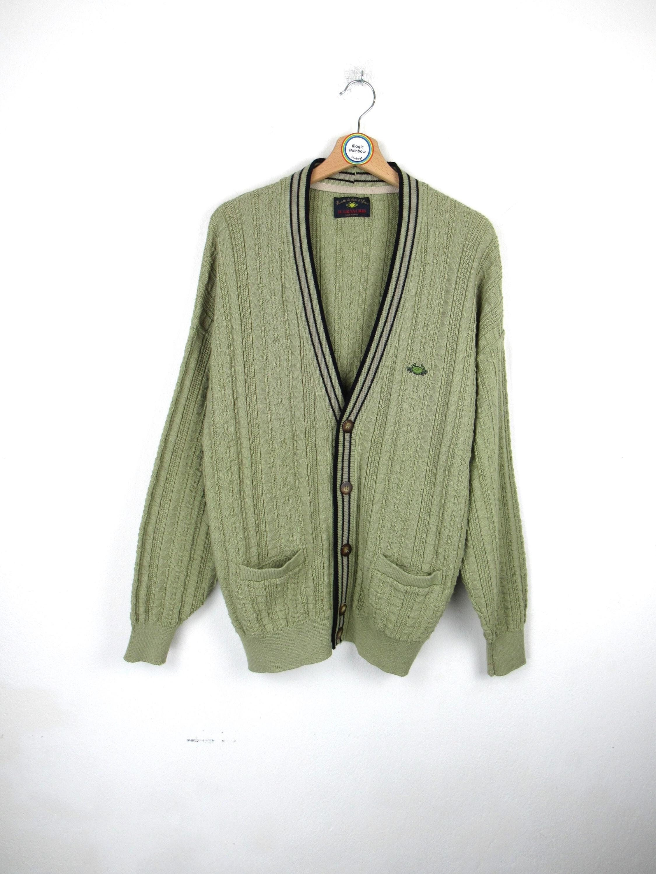 トップス 80s 90s IL GRANCHIO design cardigan Vintage 80s 90s IL GRANCHIO Cardigan Patterned Mohair Wool