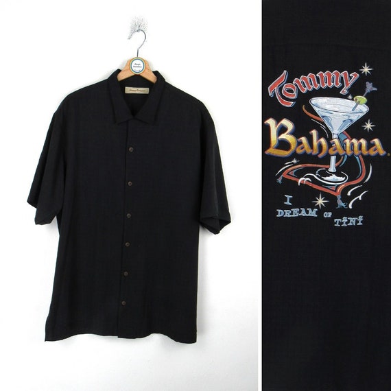 Tommy bahama hotsell black silk shirt