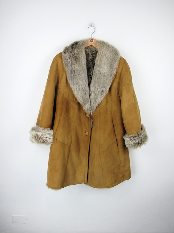 Umberto Olivieri Shearling Jacket genuine suede an