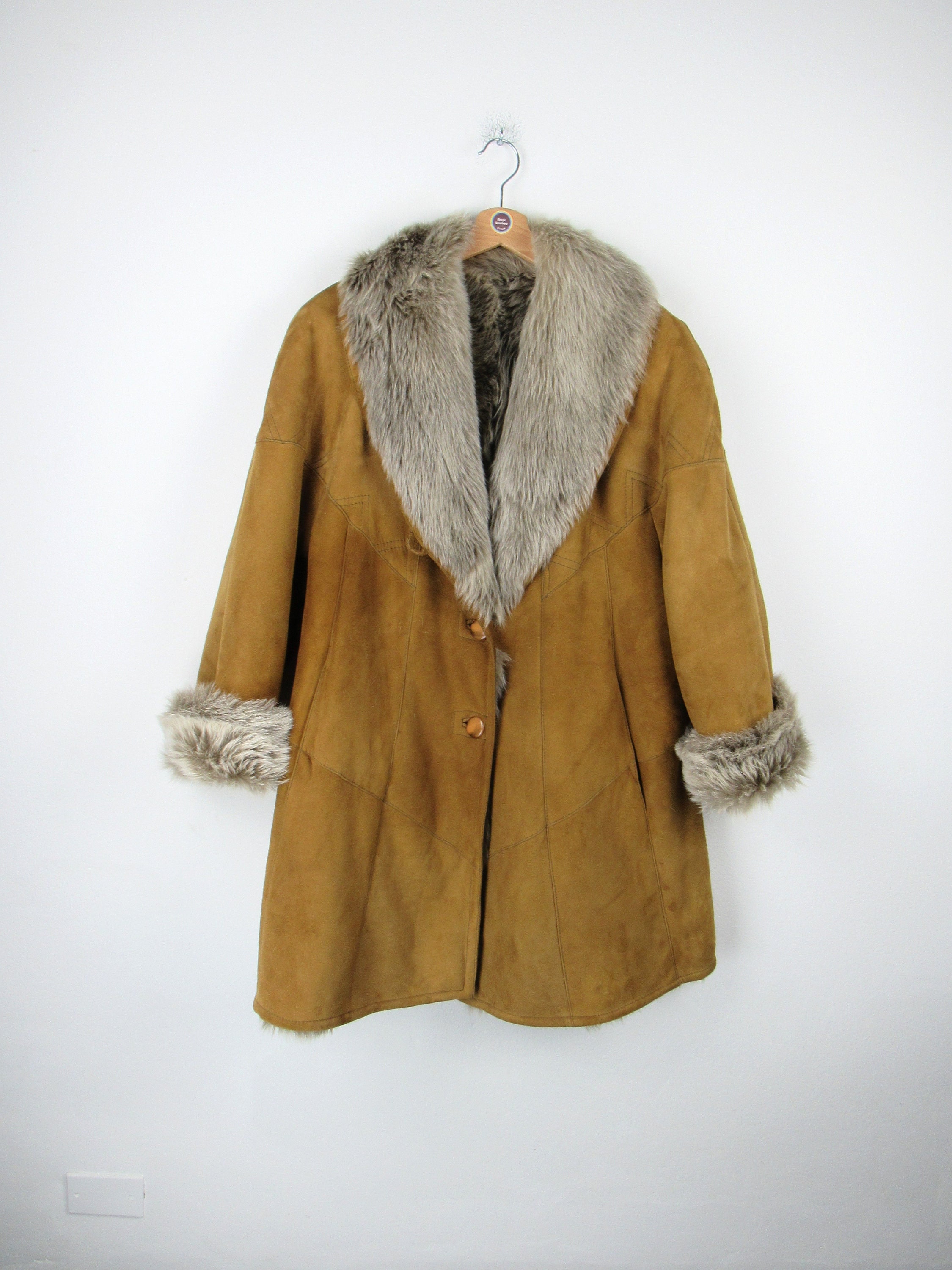 Umberto Olivieri Shearling Jacket, Genuine Suede and Fur, Vintage