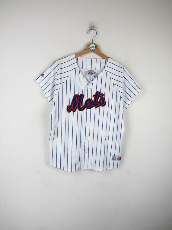 90s Majestic NY.メッツ MLB ベースボールシャツ XL 白 New York Mets MLB Reyes 7 Majestic Vintage 90s Baseball Jersey