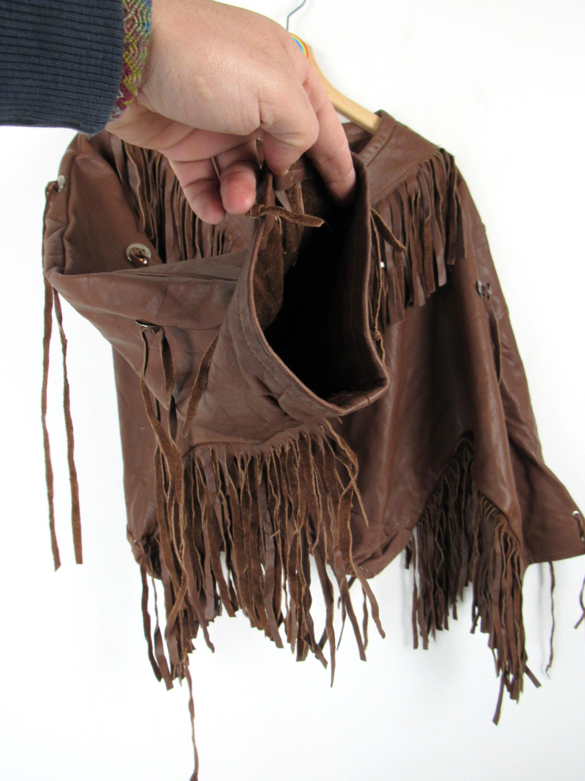 ジャケット・アウター vintage hand paint leather poncho Lined Painted Leather Poncho - Etsy