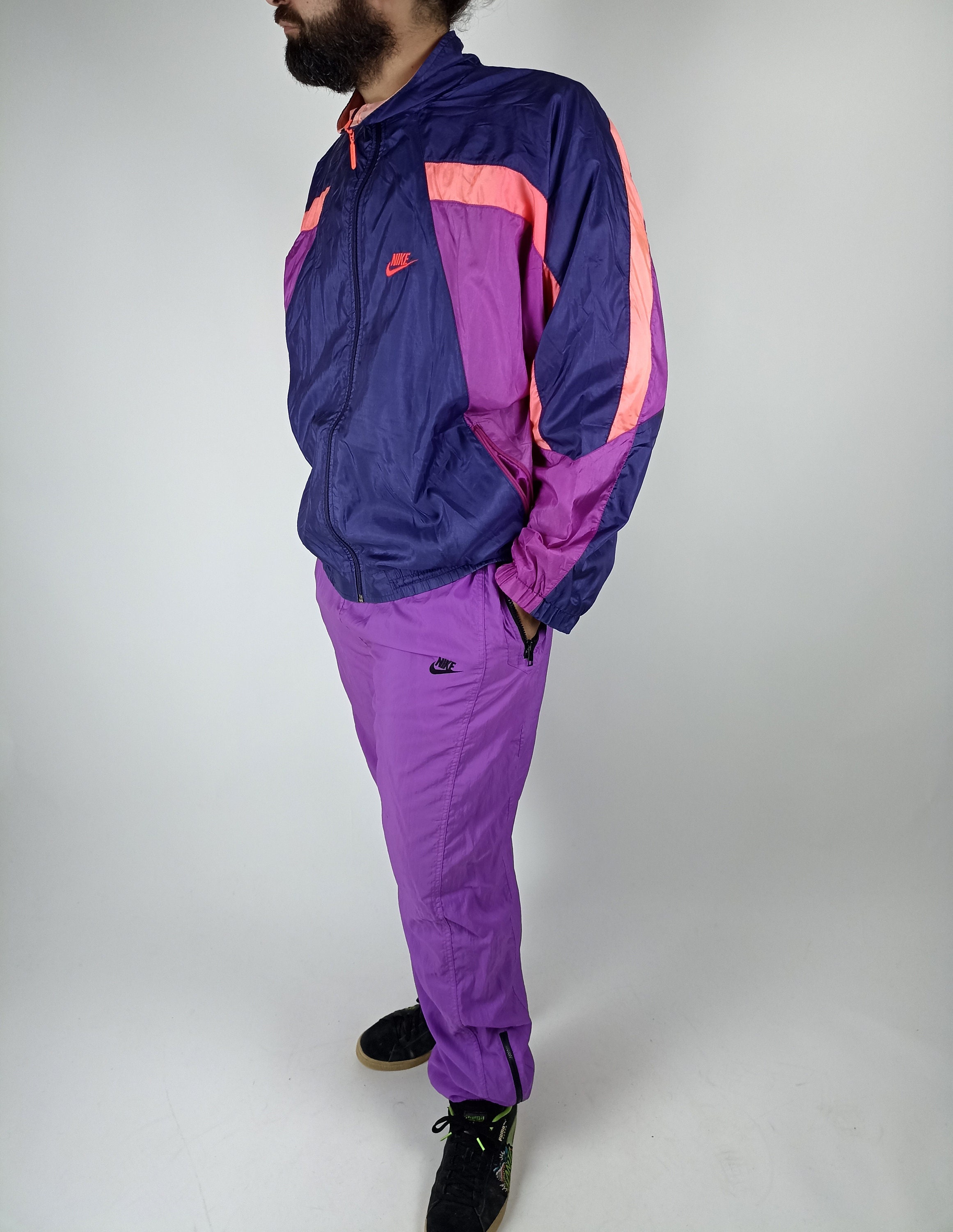 Nike 90s Vintage Nylon Track Suit Size XL - Etsy