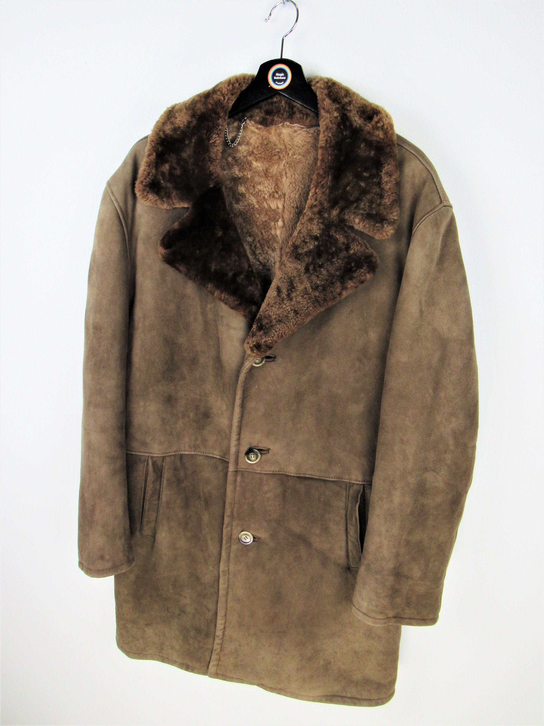 Suede Sherpa Jacket Y2K Brown Leather Shearling Coat Button