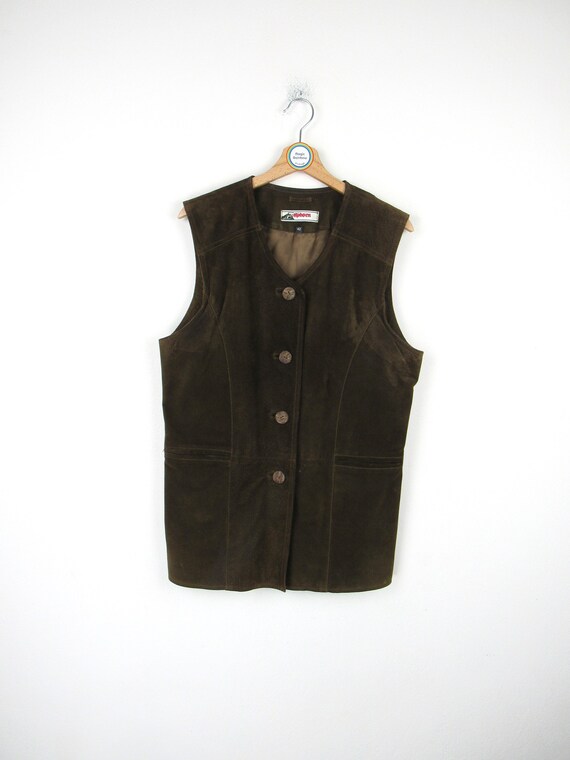 Women's 90s vintage Alphorn leather vest - Size M