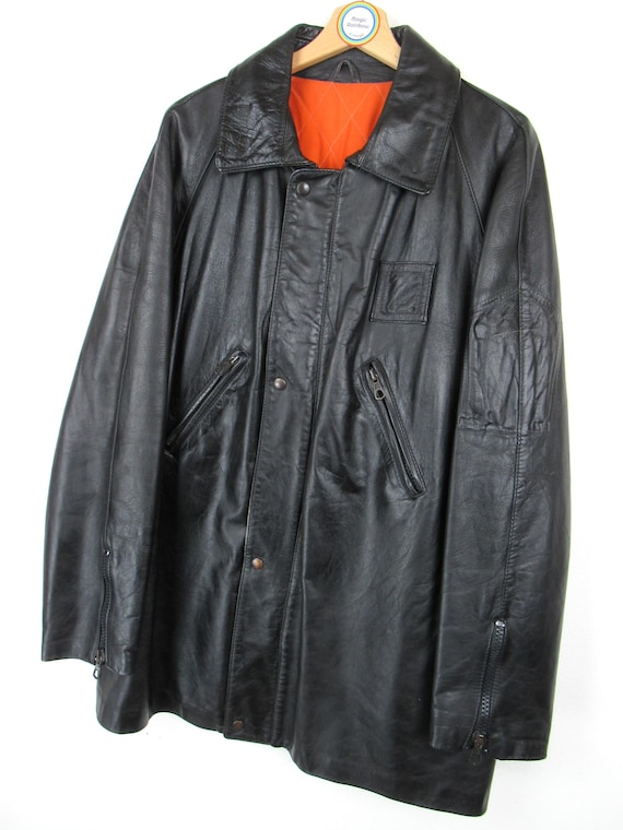 90s ITALY製 ROBO A-2 レザージャケット SIZE M Sz XL VINTAGE 90s PB Martin Black Rough Leather Bomber Moto