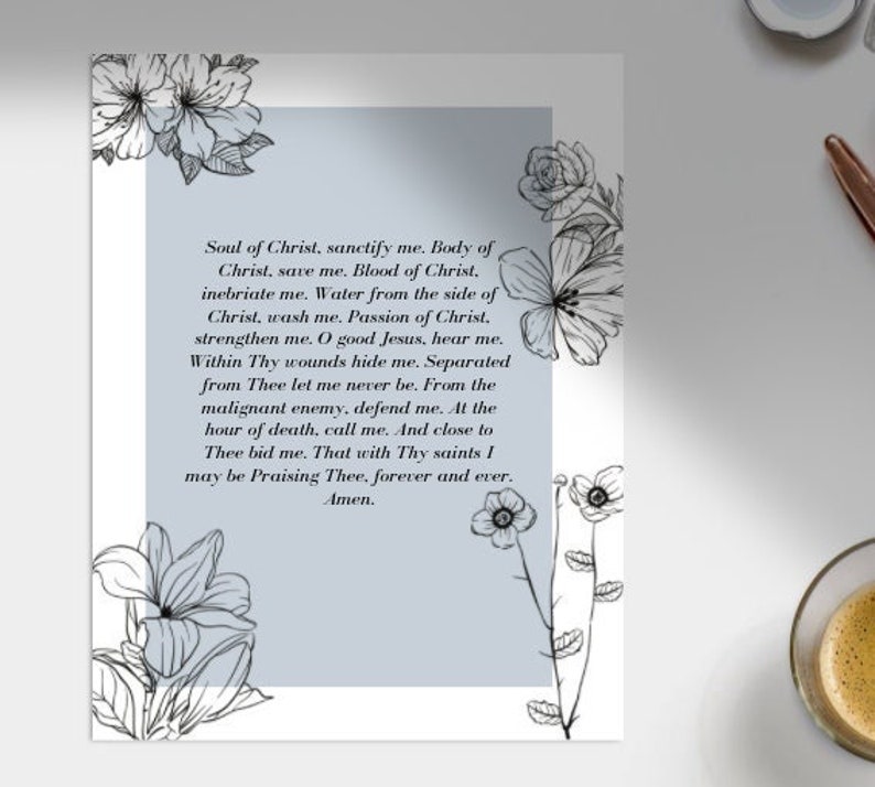 Anima Christi Prayer Printable - Etsy