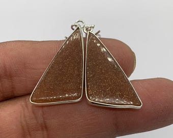 ピーチムーンストーンイヤリング、天然ピーチムーンストーン925スターリングシルバーイヤリング、彼女のための美しいイヤリング、ギフト用のイヤリング