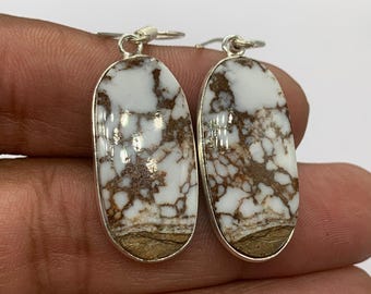 wild horse jasper earrings , Natural wild horse jasper 925 Sterling Silver earrings , Beautiful earrings For Her , earrings For Gift