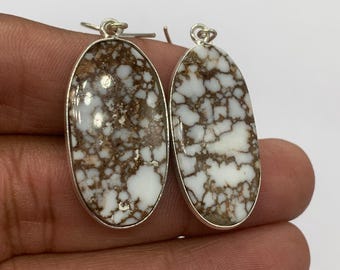 wild horse jasper earrings , Natural wild horse jasper 925 Sterling Silver earrings , Beautiful earrings For Her , earrings For Gift