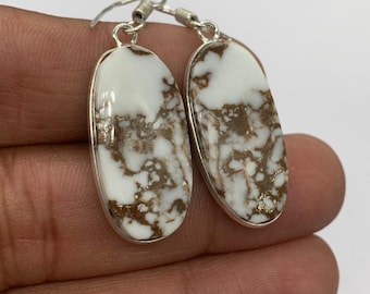wild horse jasper earrings , Natural wild horse jasper 925 Sterling Silver earrings , Beautiful earrings For Her , earrings For Gift