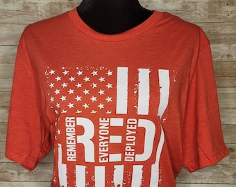 Remember Everyone Deployed Tshirt, Red Friday Shirt, Red Friday, American Flag Shirt, Military Support Shirt, On Friday We Wear Red