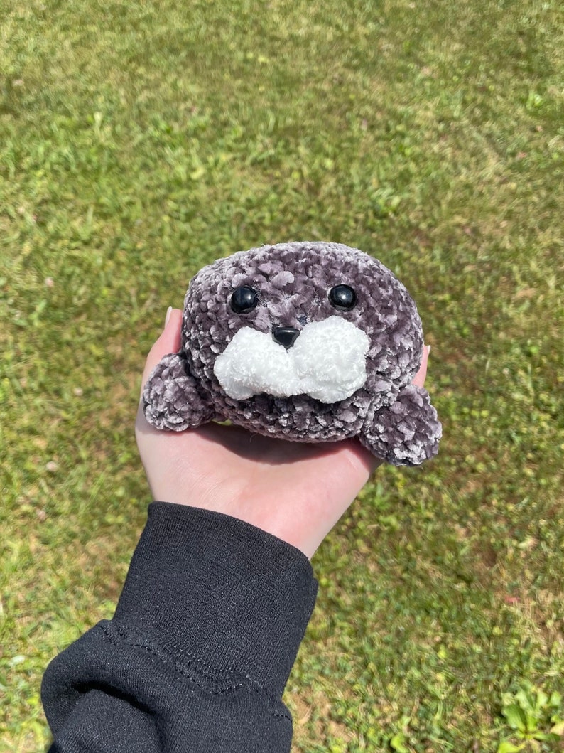 Crochet Gray Seal Amigurumi Seal Seal Plush Gray Soft Etsy