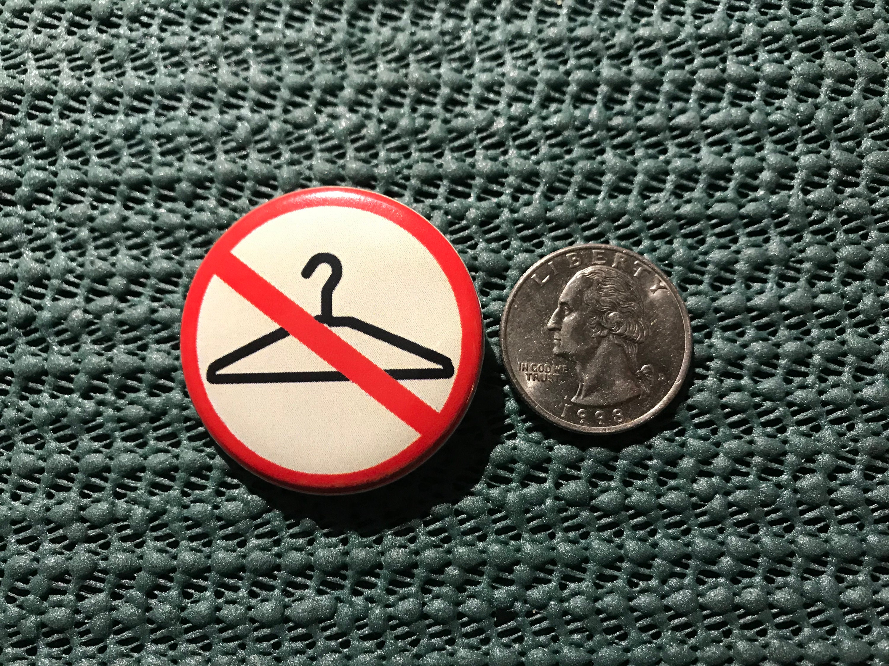 Prochoice Anti Coat Hanger Feminist Pin Back Button or Etsy
