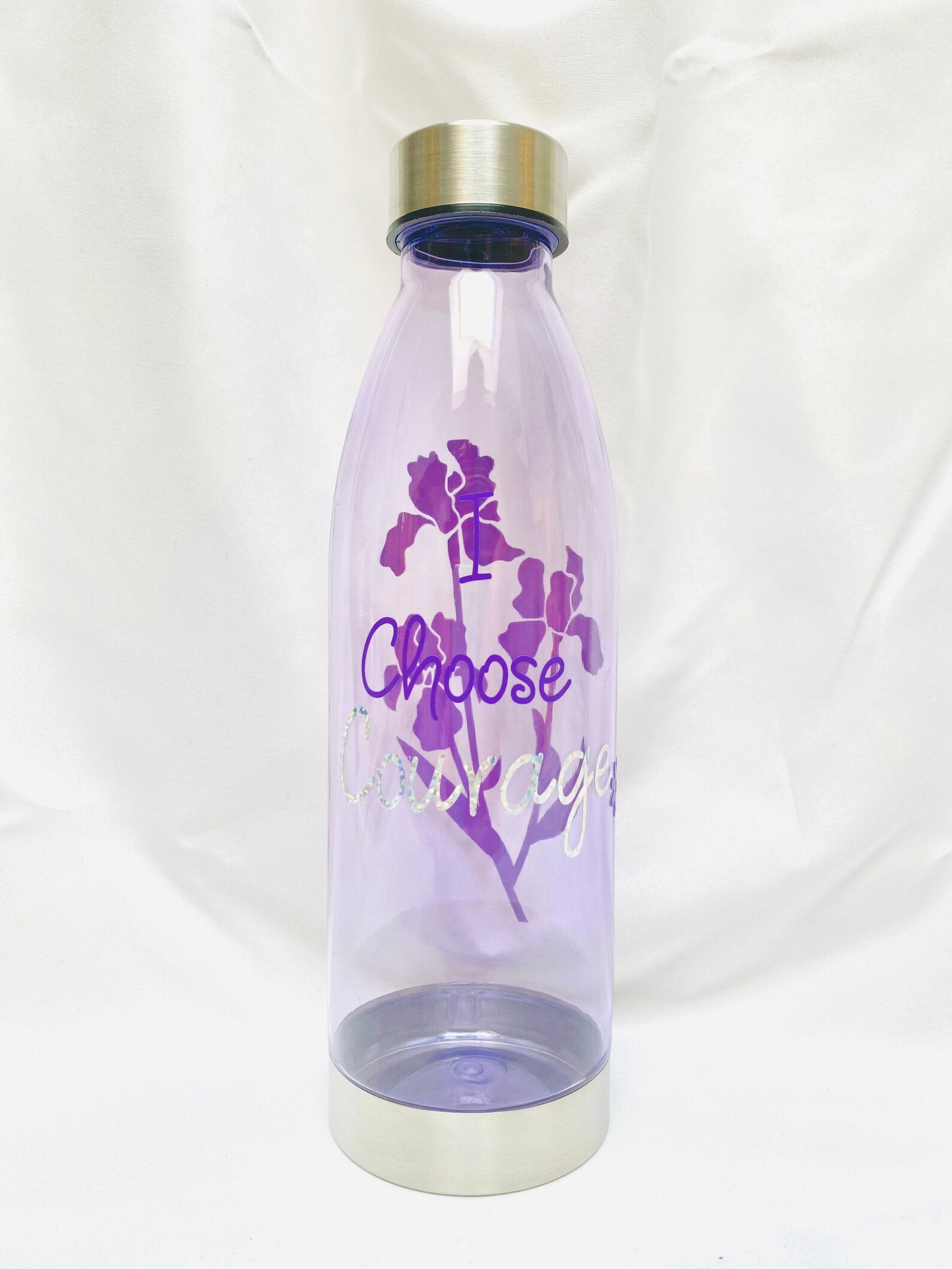 Personalized water bottle purple water bottle flower design Etsy