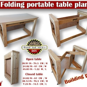 Hopfällbart bord/Hopfällbart hantverksbord/kompakt bord/Gör-det-själv hantverksbord/Trä PDF/pdf-plan/Gör-det-själv-plan/mönster