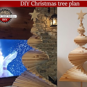 Spiral Tree Combo! Spiral Christmas Tree, Wooden spiral Christmas Tree Plans, DIY Spiral Christmas Tree, One Board Spiral Tree, Build Plan
