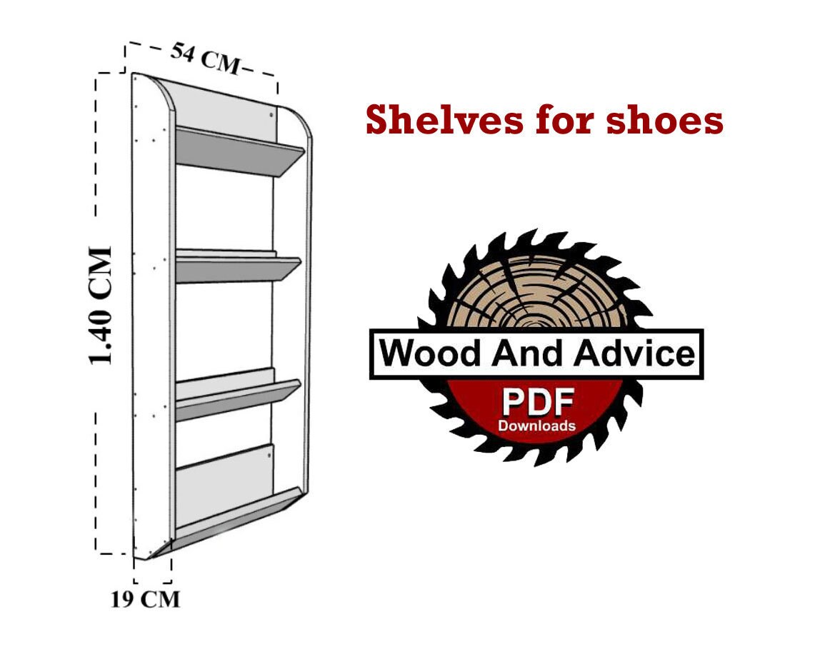 Wall Mount Shoe Storage Rack Plan/storage Rack Plan/wall Shoe Etsy Canada