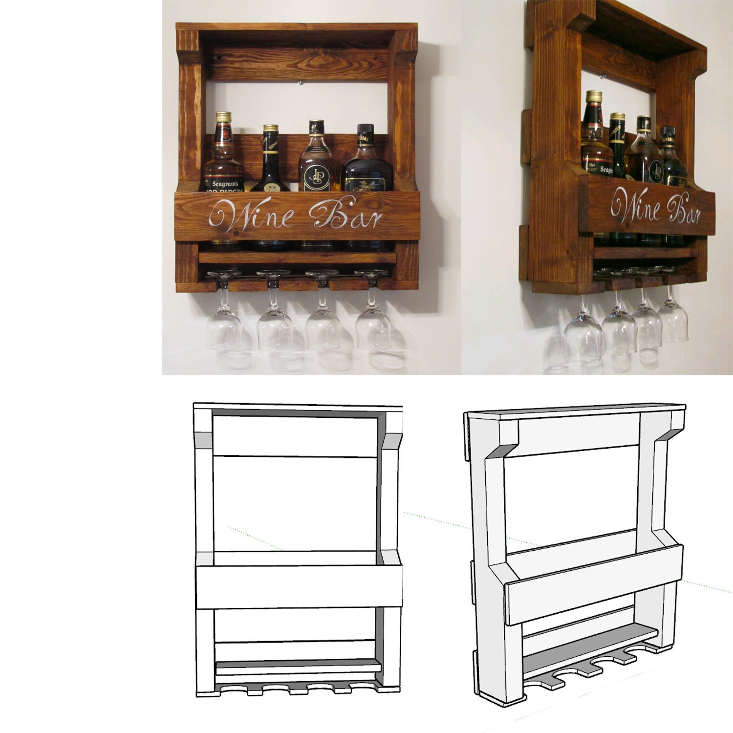 Bottle Rack Plan for Wall / Wine Bottle Rack Plan / Storage Rack Plan ...