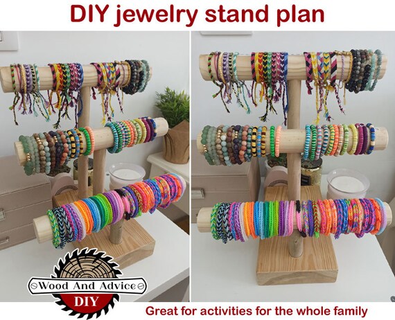 Schmuckständer DIY - Schmuckständer DIY - Schmuckständer DIY - Schmuckständer DIY - Schmuckständer Bauplan für Halsketten und Armbänder