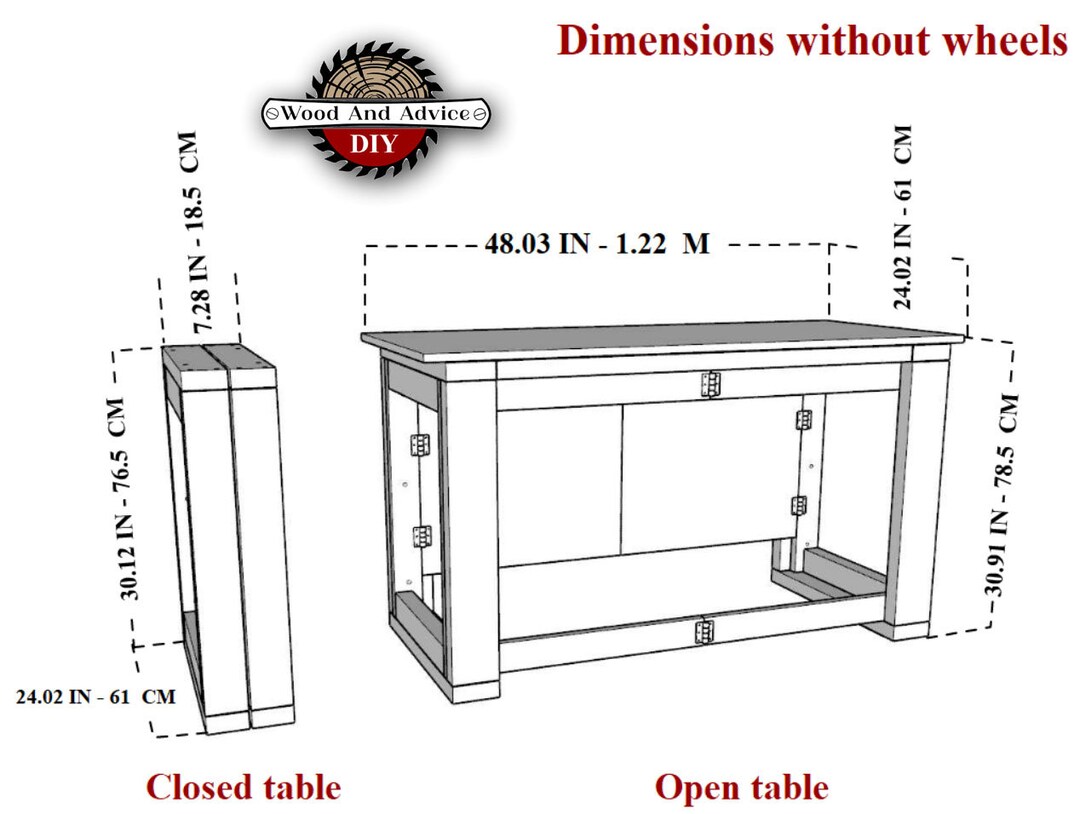 Folding Table Base Plan/folding Craft Table Base Table