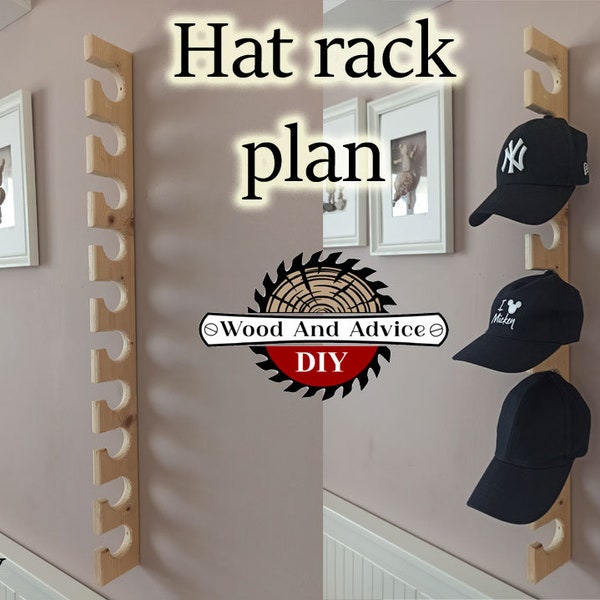 Hat Rack Plan, Hat Rack, Custom Hat Rack, Custom Hat Rack, Baseball Hat Rack, Christmas Gift, DIY