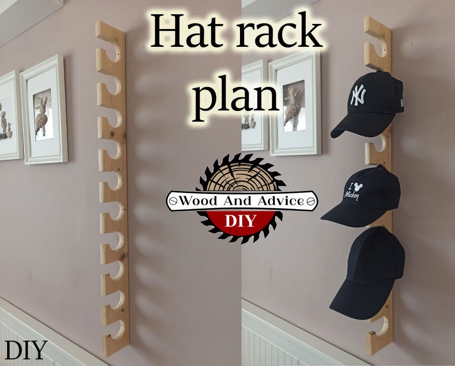 Hat Rack Plan Hat Rack Custom Hat Rack Custom Hat Rack Baseball Hat Rack Christmas Gift DIY Etsy