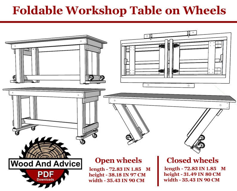 Woodsmith Folding Router Table Printed Standard Plan & Premium Shop Drawings