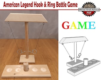 PDF File Construction Plan, Personalized Hook and Ring Lawn Game, Party Table Top Drinking Games