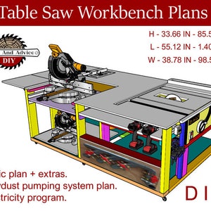 PDF Mobile Werkbank Pläne | Mobile Werkshop | Alles in Einem | Kompakte Flip-Top Werkbank-Pläne