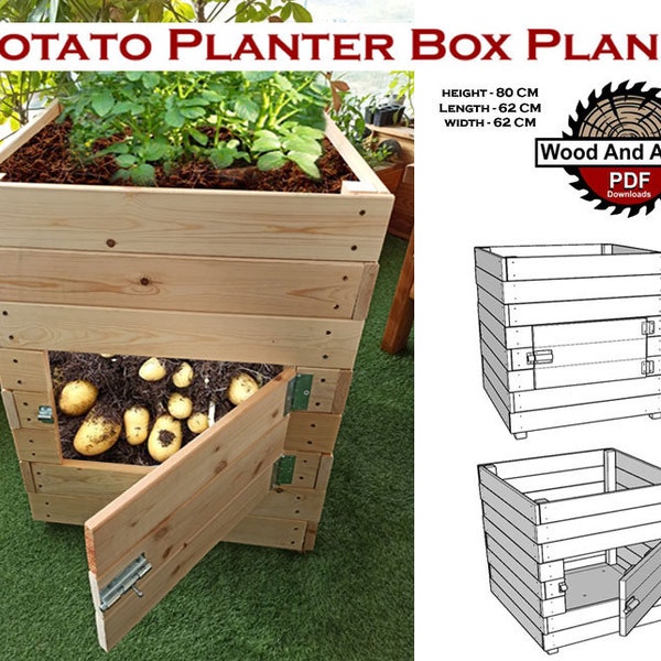 Organic Potato Planter Plan/Potato Planter Box Plan/homestead planter plan/planter plan/planter box plan/raised planter plan/wood planter