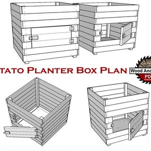 Potato Planter Box Plan/planter box plan/pdf plan/garden Box plan/veggy planter plan/woodcrafting/Wood planter plan/ wood pdf/wood pdf plan