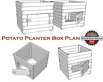 Potato Planter Box Plan/planter box plan/pdf plan/garden Box plan/veggy planter plan/woodcrafting/Wood planter plan/ wood pdf/wood pdf plan