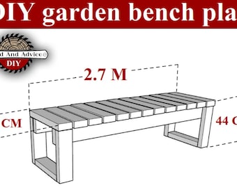 Pool Bench Plan/Wood bench plan/landscape bench plan/garden bench plan/patio bench plan/porch bench plan/deck bench plan/outdoor bench plan