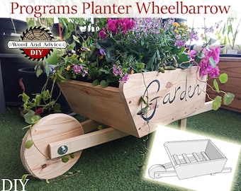 One Fence Picket, Wheelbarrow Planter Plans, Garden planter box, Flower Box Plans Flower Bed, Small decorative cute planter. DIY project