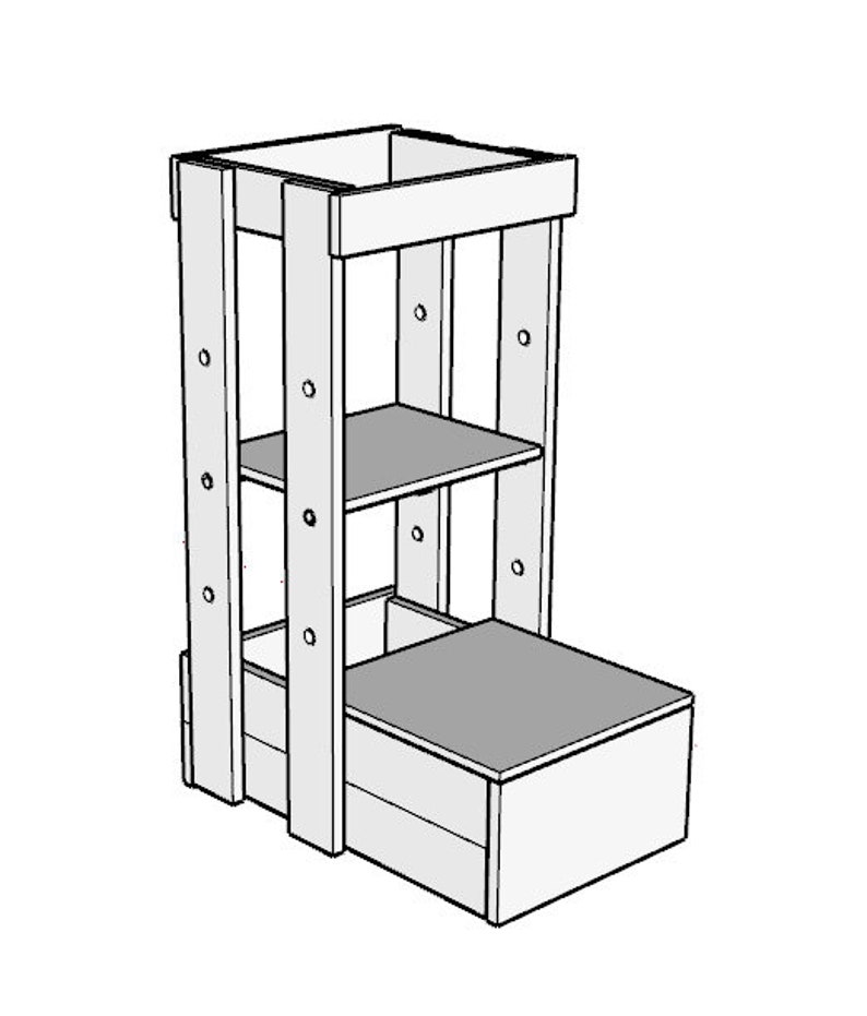 Kitchen Learning Stool Plan/kitchen Helper Stand Plan/little Etsy
