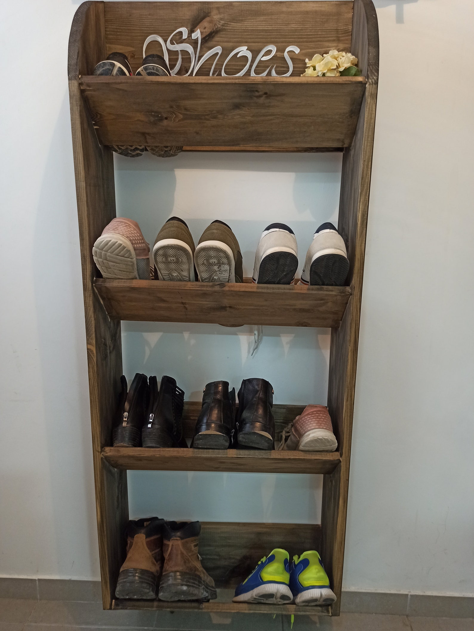 Wall Mount Shoe Storage Rack Plan/storage Rack Plan/wall Shoe Etsy Canada