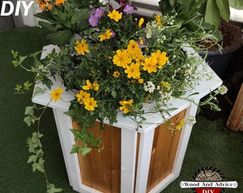 Slatted Three Picket Planter Plans, Fence Picket Planter Plans, Garden Box Plans, Flower Box Plans, Garden Plans, DIY Flower Box, Flower Box