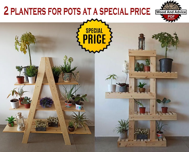 2 planters for pots at a special price/Tall Plant Stand plan/wood plant stand plan/plant stand plan/flower stand plan/flower holder plan/