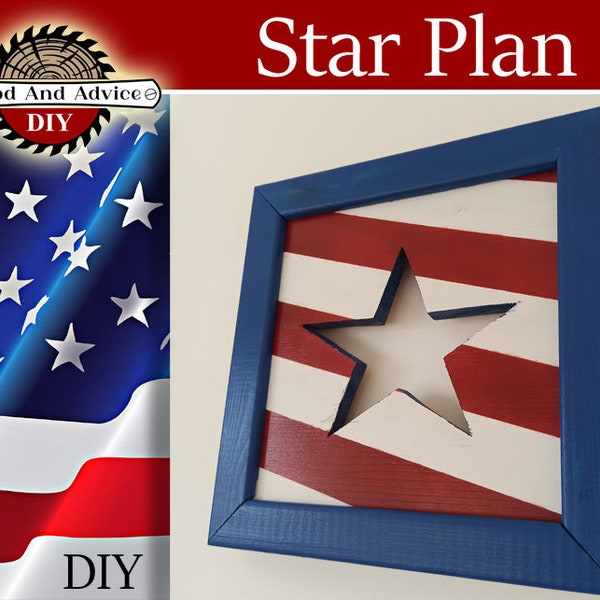 1 Picket Pierced Star Plans, Pierced Star Plans, Star Decor Plans, Build Plans, Woodworking Plans, DIY Woodworking Plans, Wood Star Plans