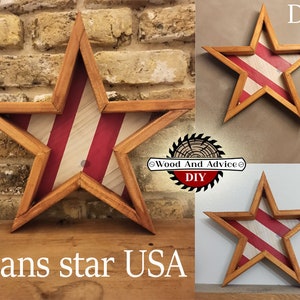 1 Picket Pierced Star Plans, Pierced Star Plans, Star Decor Plans, Build Plans, Woodworking Plans, DIY Woodworking Plans, Wood Star Plans